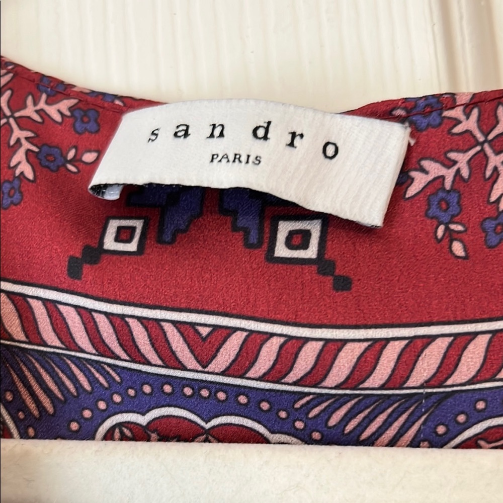 Sandro Burgundy Patterned Jumpsuit - image 2